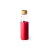 Купить Бутылка стеклянная NAGAMI в силиконовом чехле, 540 мл, прозрачный/красный с нанесением логотипа