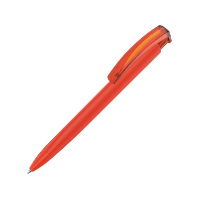 Купить Ручка шариковая трехгранная UMA TRINITY K transparent GUM, soft-touch, оранжевый с нанесением логотипа