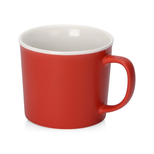 Купить Матовая кружка Nancy 360 мл цветная снаружи, белая внутри, красный с нанесением логотипа