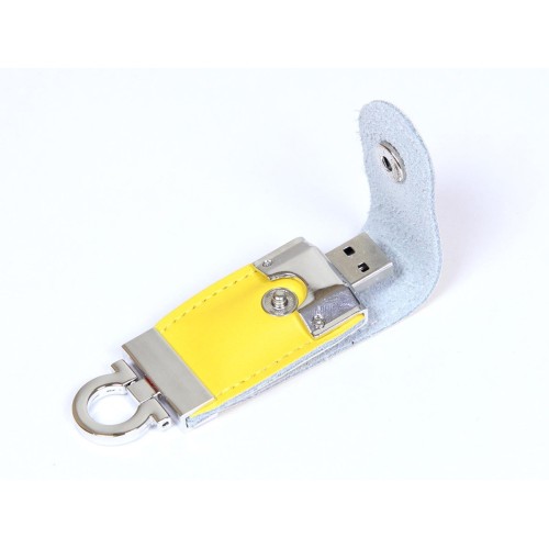 Купить USB-флешка на 32 Гб в виде брелка, желтый с нанесением логотипа