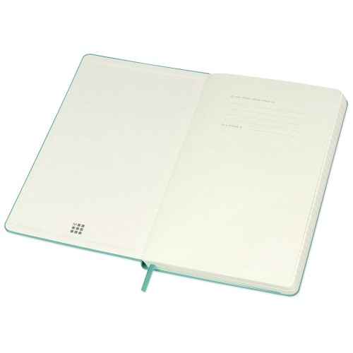 Купить Записная книжка Moleskine Classic (в линейку) в твердой обложке, Large (13х21см), морская волна с нанесением логотипа