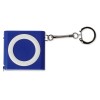 Купить Брелок-рулетка с фонариком. 1 м., синий/белый с нанесением логотипа