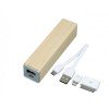 Купить PB-wood1 Универсальное зарядное устройство power bank прямоугольной формы. 2600MAH. Белый с нанесением логотипа