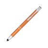 Купить Шариковая кнопочная ручка-стилус Moneta из анодированного алюминия, оранжевый с нанесением логотипа