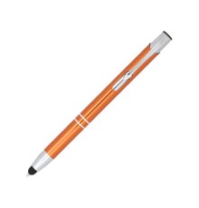 Шариковая кнопочная ручка-стилус Moneta из анодированного алюминия, оранжевый