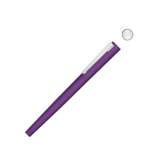 Ручка металлическая роллер Brush R GUM soft-touch с зеркальной гравировкой, фиолетовый