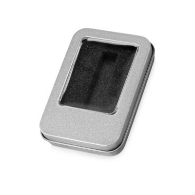 Купить Коробка для флеш-карт с мини чипом Этан, серебристый с нанесением логотипа