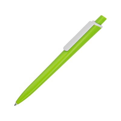 Купить Ручка пластиковая трехгранная шариковая Lateen, зеленое яблоко/белый с нанесением