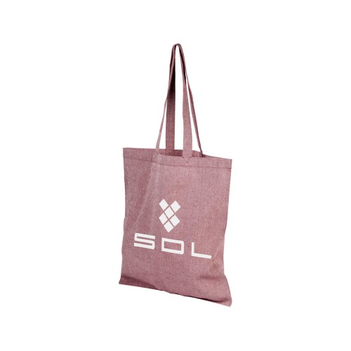 Купить Сумка-тоут Pheebs из переработанного хлопка 150 г/м2, бордовый меланж с нанесением логотипа