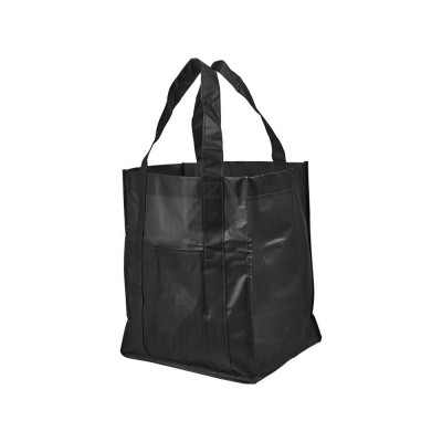 Купить Ламинированная сумка для покупок, черный с нанесением логотипа
