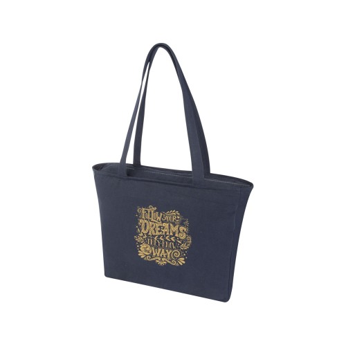 Купить Weekender эко-сумка из переработанного материала Aware™ плотностью 500 г/м² - Нейви с нанесением логотипа