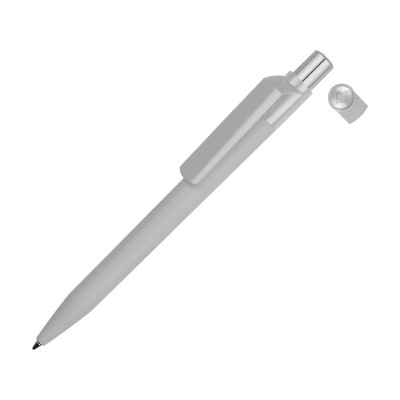 Купить Ручка шариковая UMA ON TOP SI GUM soft-touch, серый с нанесением логотипа
