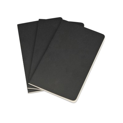 Купить Записная книжка Moleskine Cahier (нелинованный, 3 шт.), Large (13х21см), черный с нанесением логотипа