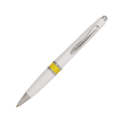 Купить Ручка пластиковая шариковая Меридиан, белый/желтый с нанесением