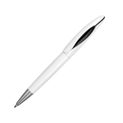 Купить Ручка пластиковая шариковая Chink, белый/черный с нанесением логотипа