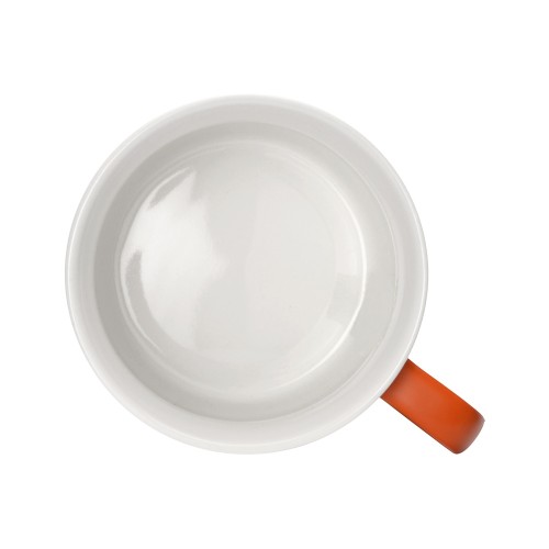 Купить Матовая кружка Nancy 360 мл цветная снаружи, белая внутри, оранжевый с нанесением логотипа