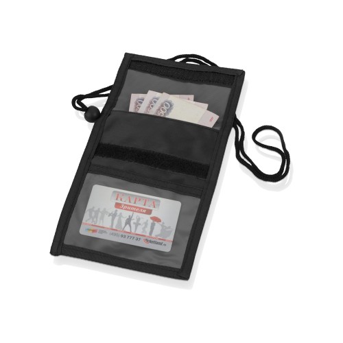Купить Нагрудное дорожное портмоне со шнурком с нанесением логотипа