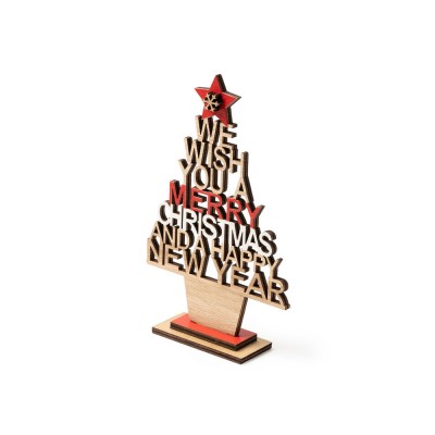 Купить Рождественская елка TINSEL, натуральный/красный с нанесением логотипа