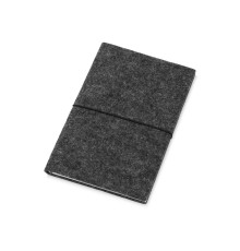 Блокнот из RPET-фетра А5 Felt, гибкая обложка, 80 листов 70 гр/м2 белой бумаги, темно-серый