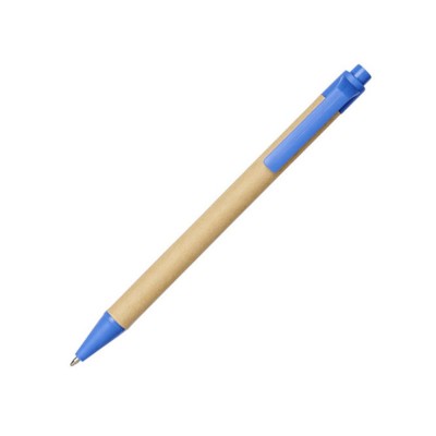 Купить Шариковая ручка Berk из переработанного картона и кукурузного пластика, натуральный/синий с нанесением