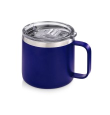 Кружка стальная Alaska с крышкой слайдером, powder coating, синий