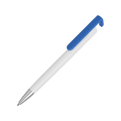 Купить Ручка-подставка Кипер, белый/голубой с нанесением логотипа