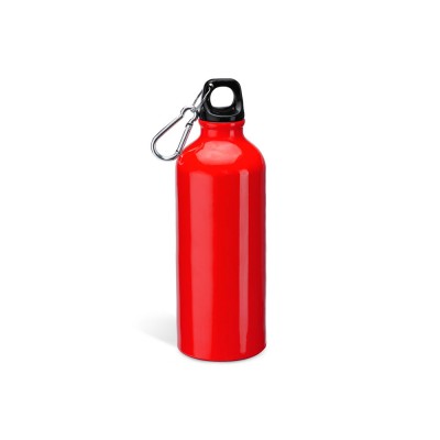 Купить Бутылка алюминиевая с карабином, 800 мл, красный с нанесением логотипа