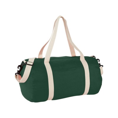 Купить Хлопковая сумка Barrel Duffel, зеленый/бежевый с нанесением
