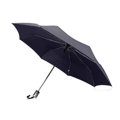 Купить Зонт Alex трехсекционный автоматический 21,5, темно-синий с нанесением логотипа