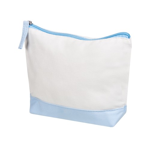 Купить Косметичка хлопковая Cotton, белый/голубой с нанесением логотипа