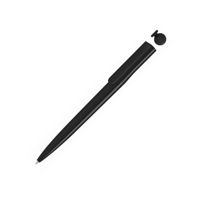 Купить Ручка шариковая пластиковая RECYCLED PET PEN switch, синий, 1 мм, черный с нанесением логотипа
