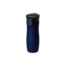 Вакуумная термокружка с кнопкой Streamline, Waterline, soft-touch, тубус, темно-синий