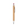 Купить Ручка шариковая PAMPA с цветным стилусом, натуральный/красный с нанесением логотипа