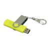 Купить Флешка с  поворотным механизмом, c дополнительным разъемом Micro USB, 64 Гб, желтый с нанесением логотипа