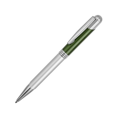 Купить Ручка шариковая Мичиган, серебристый/зеленый с нанесением логотипа