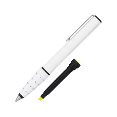 Купить Ручка шариковая с маркером Jura, белый с нанесением логотипа