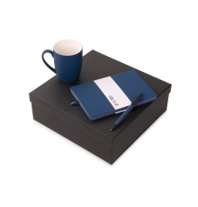 Подарочный набор c блокнотом C1, ручкой и кружкой, темно-синий