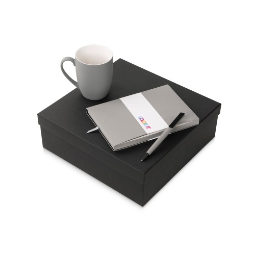 Купить Подарочный набор c блокнотом C1, ручкой и кружкой, серый с нанесением логотипа