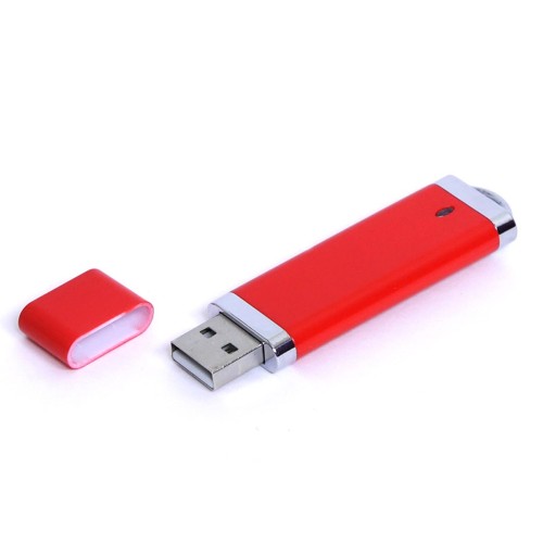 Купить USB-флешка промо на 128 Гб прямоугольной классической формы, красный с нанесением логотипа