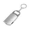 Купить Брелок-открывалка с рулеткой и фонариком Open, серебристый с нанесением логотипа