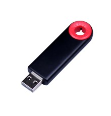 USB-флешка промо на 32 Гб прямоугольной формы, выдвижной механизм, красный