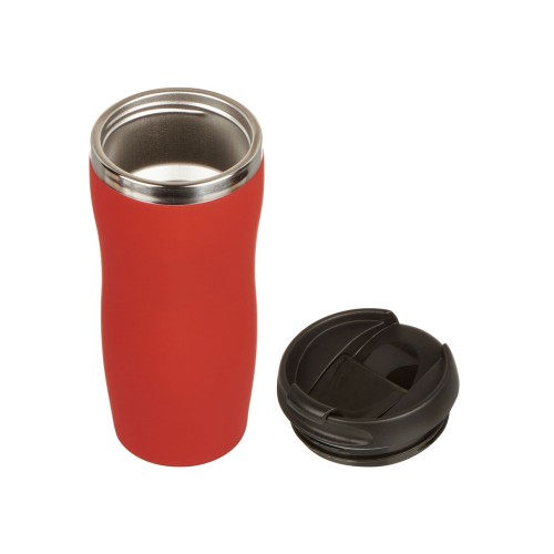 Купить Термокружка Double wall mug C1, soft touch, 350 мл, красный с нанесением логотипа