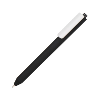 Купить Ручка шариковая Pigra модель P03 PRM софт-тач, черный/белый с нанесением