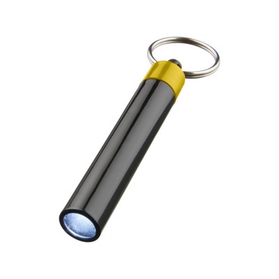 Купить Брелок-фонарик Retro, желтый с нанесением логотипа