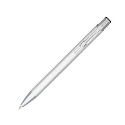Купить Кнопочная шариковая ручка Moneta из анодированного алюминия, синие чернила, серебристый с нанесением