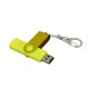 Купить Флешка с поворотным механизмом, c дополнительным разъемом Micro USB, 64 Гб, желтый с нанесением логотипа