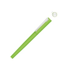 Ручка металлическая роллер Brush R GUM soft-touch с зеркальной гравировкой, зеленое яблоко