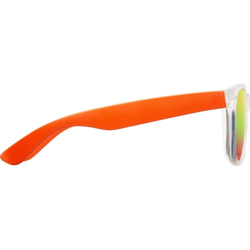 Купить Очки солнцезащитные с зеркальными линзами Partymaker, оранжевый с нанесением логотипа