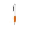 Купить Ручка пластиковая шариковая CARREL с антибактериальным покрытием, белый/апельсин с нанесением логотипа
