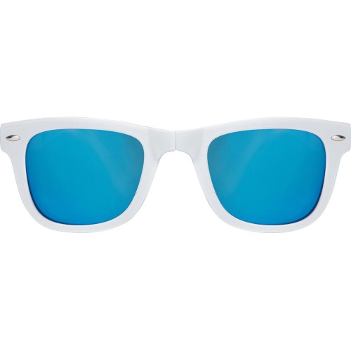 Купить Складные очки с зеркальными линзами Ibiza, белый с нанесением логотипа